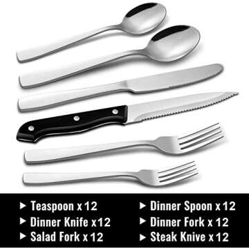 Hiware 72-Piece Silverware Set for 12 – Elegant, Durable & Dishwasher Safe