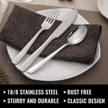 Hiware 72-Piece Stainless Steel Silverware Set for 12