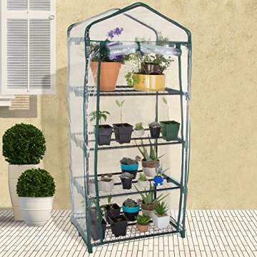 4 Tier Mini Greenhouse - Portable & Durable Green House