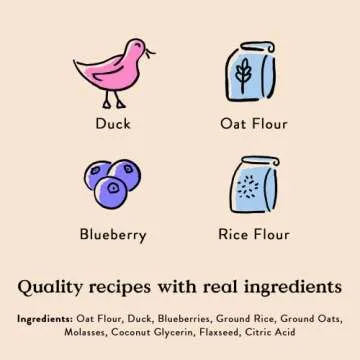 Bocce's Bakery Quack, Quack, Quack Training Treats for Dogs, Wheat-Free Dog Treats, Made with Real I...