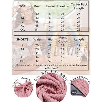 Ekouaer Women's Lounge Sets Comfy Knit Shorts and T-shirt