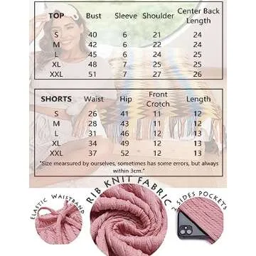 Ekouaer Women's Lounge Sets Comfy Knit Shorts and T-shirt