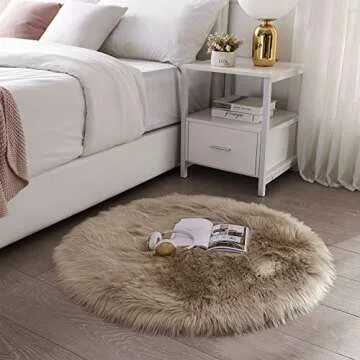 SERISSA Ultra Soft Round Faux Sheepskin Rug - Chic Comfort