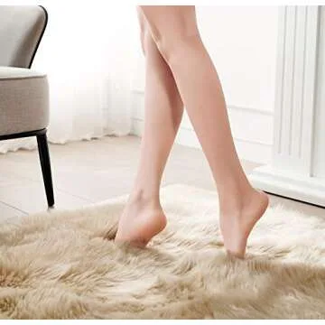 SERISSA Ultra Soft Round Faux Sheepskin Rug - Chic Comfort