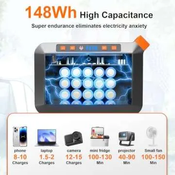 MARBERO 148Wh Solar Generator with Solar Panel Included Portable Power Station 200W with Foldable So...