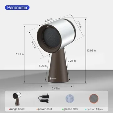 AMZCHEF Portable Range Hood with Exhaust Fan
