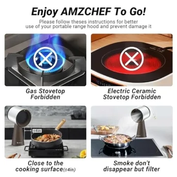 AMZCHEF Portable Range Hood with Exhaust Fan