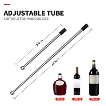 Wine Gifts-Wine Aerator Pourer-Rocyis Electric Wine Dispenser, One Touch Smart Wine Decanter w/Storage Base & Retractable Tube (Battery Operated)