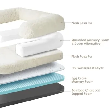 EHEYCIGA XL Dog Bed - Fluffy Faux Fur & Orthopedic
