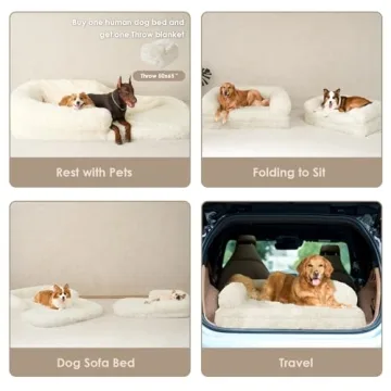 EHEYCIGA XL Dog Bed - Fluffy Faux Fur & Orthopedic