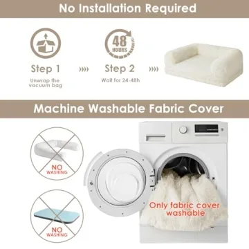 EHEYCIGA XL Dog Bed - Fluffy Faux Fur & Orthopedic