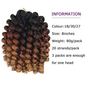 Ombre Wand Curl Crochet Braids - 8 Inch Ringlet Extensions