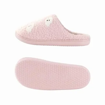 ULEL Halloween Pumpkin Slippers for Womens Mens Plush Warm Spooky Lantern Pumpkin Slippers House Shoes Ghost Pink-41-42