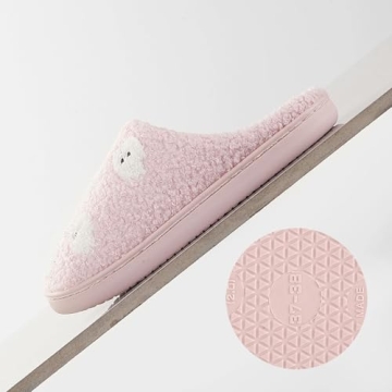 ULEL Halloween Pumpkin Slippers for Womens Mens Plush Warm Spooky Lantern Pumpkin Slippers House Shoes Ghost Pink-41-42