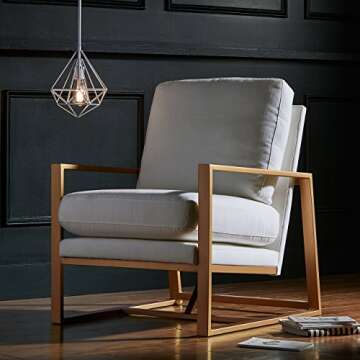 Amazon Brand – Rivet Charlotte Mid-Century Modern Upholstered Gold Accent Chair, 29"W, Natural