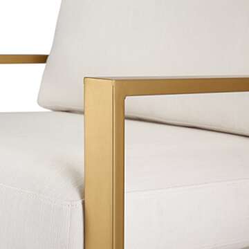 Amazon Brand – Rivet Charlotte Mid-Century Modern Upholstered Gold Accent Chair, 29"W, Natural