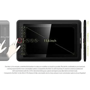 XPPen Artist12 Pro 11.6" Drawing Tablet with Screen Pen Display Full-Laminated Graphics Tablet with ...