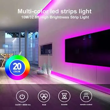 DAYBETTER Led Strip Lights 32.8ft Color Changing Lights Strips for Bedroom, Ceiling, Home Decoration, 300 LEDs