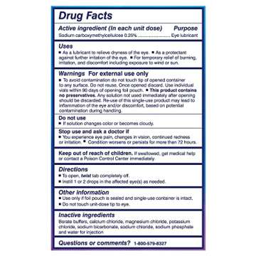 TheraTears Dry Eye Therapy Lubricating Eye Drops for Dry Eyes, Preservative Free eye drops, 30 Singl...