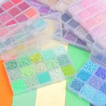 Basigeese Mix 15 Color Glass Seed Beads Tube Beads Glass Bugle Beads Loose Kit for Jewelry Making DIY Craft Beading (Mix 15 Color, Gold)