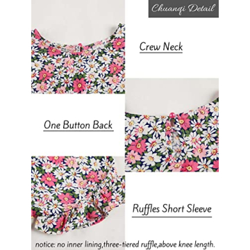 Stylish Chuanqi Women's Ruffles Boho Dress in Rose Red