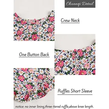 Stylish Chuanqi Women's Ruffles Boho Dress in Rose Red