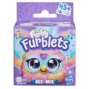 Furby Furblets Ree-Mix Mini Friend, 45+ Sounds & Music, Speaks Only Furbish, Electronic Plush Toys f...
