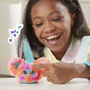Furby Furblets Ree-Mix Mini Friend, 45+ Sounds & Music, Speaks Only Furbish, Electronic Plush Toys for 6 Year Olds & Up, Coral