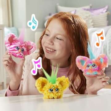 Furby Furblets Ree-Mix Mini Friend, 45+ Sounds & Music, Speaks Only Furbish, Electronic Plush Toys for 6 Year Olds & Up, Coral