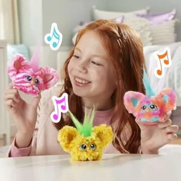 Furby Furblets Ree-Mix Mini Friend, 45+ Sounds & Music, Speaks Only Furbish, Electronic Plush Toys for 6 Year Olds & Up, Coral
