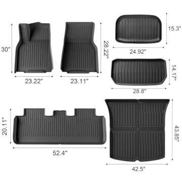All Weather Floor Mats for Tesla Model Y 2021-2024