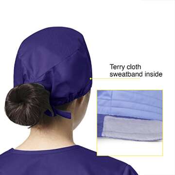 WonderWink Unisex Tie Back Scrub Cap in Grape