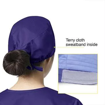 WonderWink Unisex Tie Back Scrub Cap in Grape