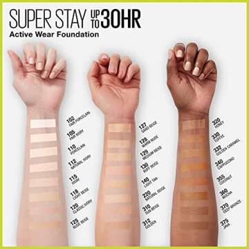 Maybelline Super Stay Full Coverage Liquid Foundation Active Wear Makeup, Up to 30Hr Wear, Transfer, Sweat & Water Resistant, Matte Finish, Golden, 1 Count