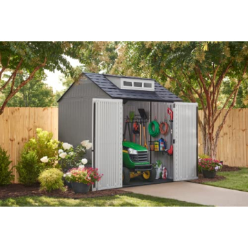 Rubbermaid 7x7 Ft Outdoor Storage Shed for Tools
