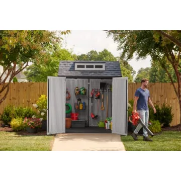 Rubbermaid 7x7 Ft Outdoor Storage Shed for Tools