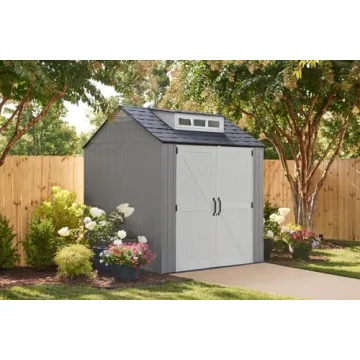 Rubbermaid 7x7 Ft Outdoor Storage Shed for Tools