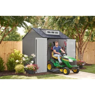 Rubbermaid 7x7 Ft Outdoor Storage Shed for Tools