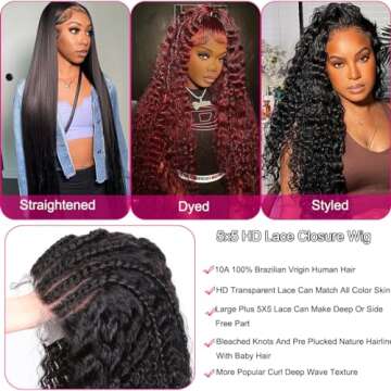 SHOWME 26Inch 5X5 HD Lace Front Wigs for Women