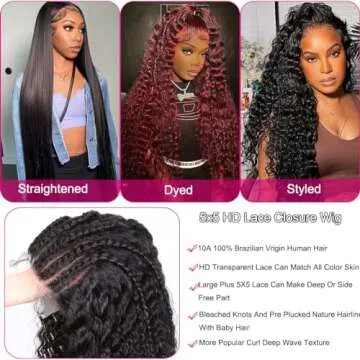 SHOWME 26Inch 5X5 HD Lace Front Wigs for Women