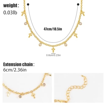 Elegant Gold Cross Charm Necklace for Women