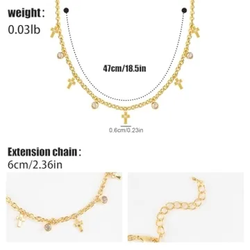 Elegant Gold Cross Charm Necklace for Women