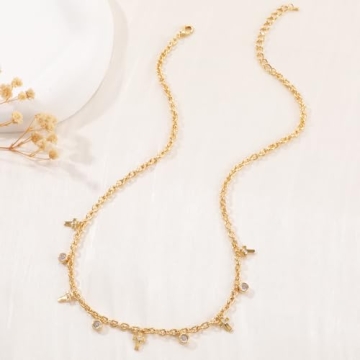 Elegant Gold Cross Charm Necklace for Women
