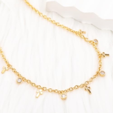 Elegant Gold Cross Charm Necklace for Women