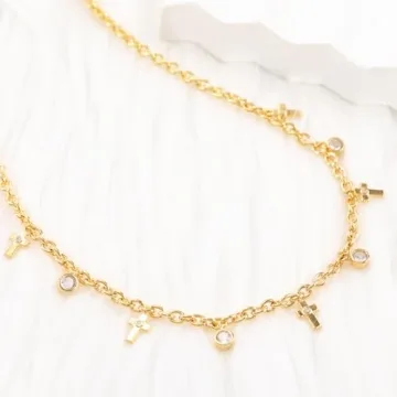 Elegant Gold Cross Charm Necklace for Women
