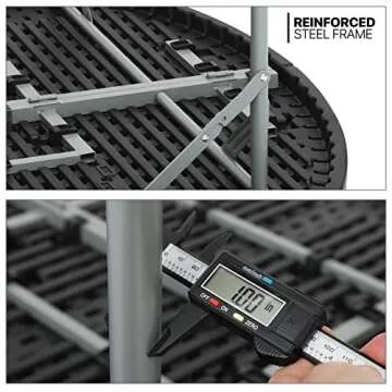 MoNiBloom 4.5Ft Round Folding Table, Indoor Outdoor Plastic Dining Card Table with Handle and Lock for Picnic Party Banquet Wedding, Black