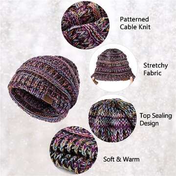 Purple Women's Beanie Hat - Stylish and Warm Winter Accessory