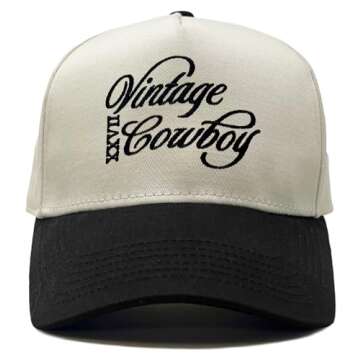 Funky Junque 2 Pack: Two Tone Snapback Hat - Slow Morning Club - Forest/Beige & Vintage Cowboy - Black/Beige