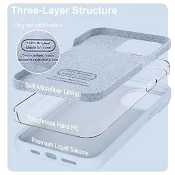 Ktele Compatible with iPhone 13 Pro Max Case 6.7 inch Premium Liquid Silicone with [Soft Anti-Scratch Microfiber Lining] Gel Rubber Full-Body Bumper Protection Case for iPhone 13 Pro Max - Light Blue