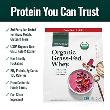 Organic Grass Fed Whey Protein Powder, Keto Friendly